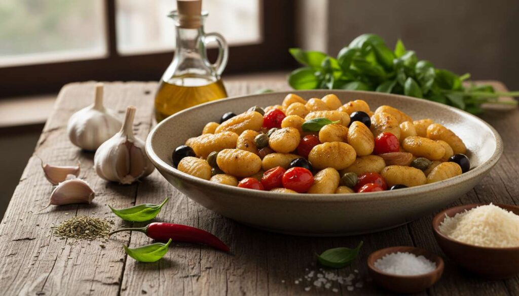 Gnocchi alla mediterranea ricetta piatto semplice e veloce