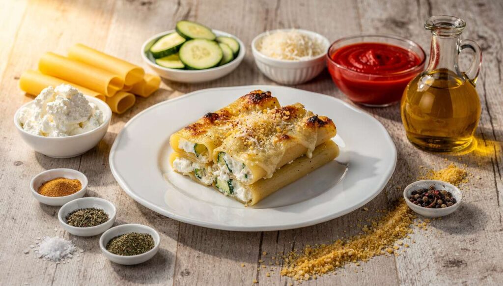 PASTA AL FORNO RIPIENA di RICOTTA e Zucchine raffinata e saporita